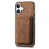 Retro Leather Card Bag Magnetic Phone Case, For iPhone 16