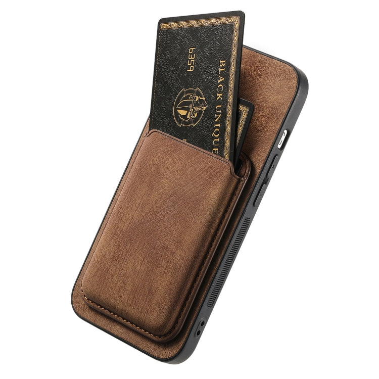Retro Leather Card Bag Magnetic Phone Case, For iPhone 16