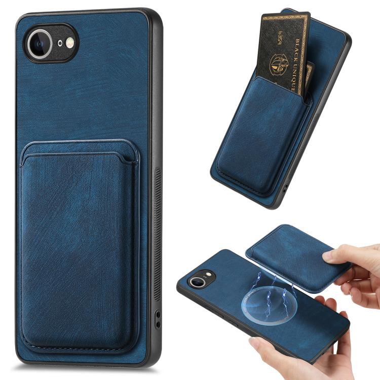 Retro Leather Card Bag Magnetic Phone Case, For iPhone 17e / 16e, For iPhone 17 Pro Max, For iPhone 17 Pro, For iPhone 17, For iPhone Air, For iPhone 16 Pro Max, For iPhone 16 Pro, For iPhone 16 Plus