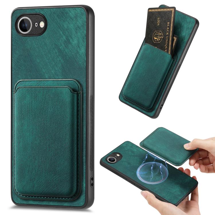 Retro Leather Card Bag Magnetic Phone Case, For iPhone 17e / 16e, For iPhone 17 Pro Max, For iPhone 17 Pro, For iPhone 17, For iPhone Air, For iPhone 16 Pro Max, For iPhone 16 Pro, For iPhone 16 Plus