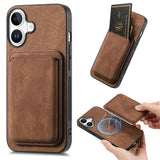 Retro Leather Card Bag Magnetic Phone Case, For iPhone 17e / 16e, For iPhone 17 Pro Max, For iPhone 17 Pro, For iPhone 17, For iPhone Air, For iPhone 16 Pro Max, For iPhone 16 Pro, For iPhone 16 Plus