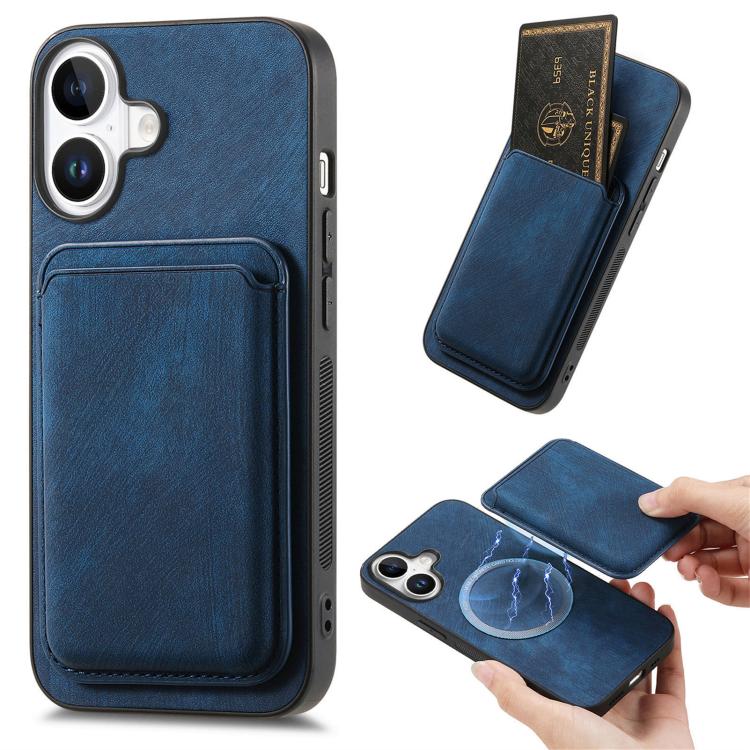 Retro Leather Card Bag Magnetic Phone Case, For iPhone 17e / 16e, For iPhone 17 Pro Max, For iPhone 17 Pro, For iPhone 17, For iPhone Air, For iPhone 16 Pro Max, For iPhone 16 Pro, For iPhone 16 Plus