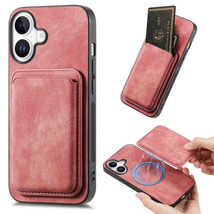 Retro Leather Card Bag Magnetic Phone Case, For iPhone 17e / 16e, For iPhone 17 Pro Max, For iPhone 17 Pro, For iPhone 17, For iPhone Air, For iPhone 16 Pro Max, For iPhone 16 Pro, For iPhone 16 Plus