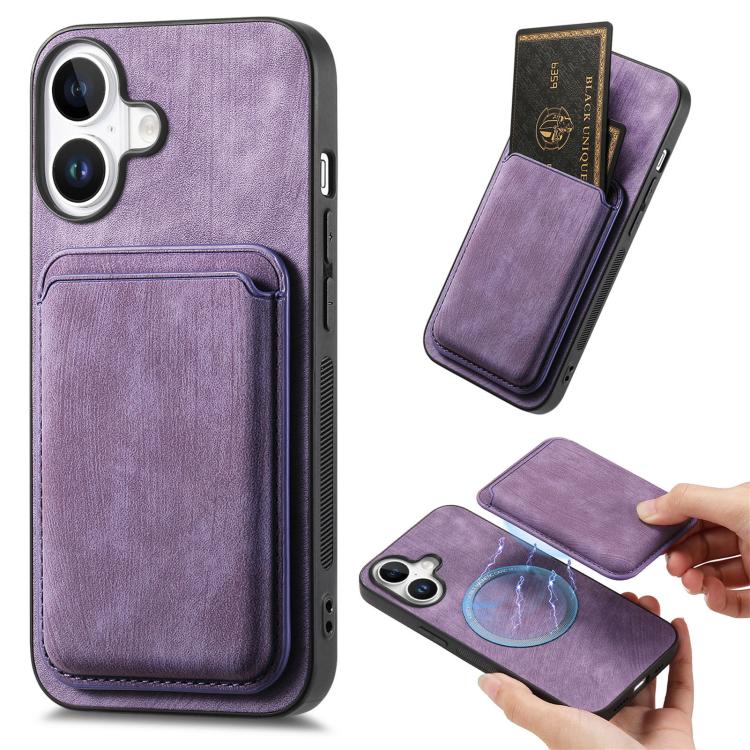 Retro Leather Card Bag Magnetic Phone Case, For iPhone 17e / 16e, For iPhone 17 Pro Max, For iPhone 17 Pro, For iPhone 17, For iPhone Air, For iPhone 16 Pro Max, For iPhone 16 Pro, For iPhone 16 Plus
