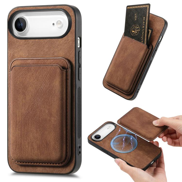 Retro Leather Card Bag Magnetic Phone Case, For iPhone 17e / 16e, For iPhone 17 Pro Max, For iPhone 17 Pro, For iPhone 17, For iPhone Air, For iPhone 16 Pro Max, For iPhone 16 Pro, For iPhone 16 Plus