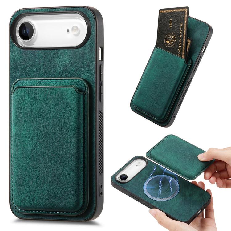 Retro Leather Card Bag Magnetic Phone Case, For iPhone 17e / 16e, For iPhone 17 Pro Max, For iPhone 17 Pro, For iPhone 17, For iPhone Air, For iPhone 16 Pro Max, For iPhone 16 Pro, For iPhone 16 Plus