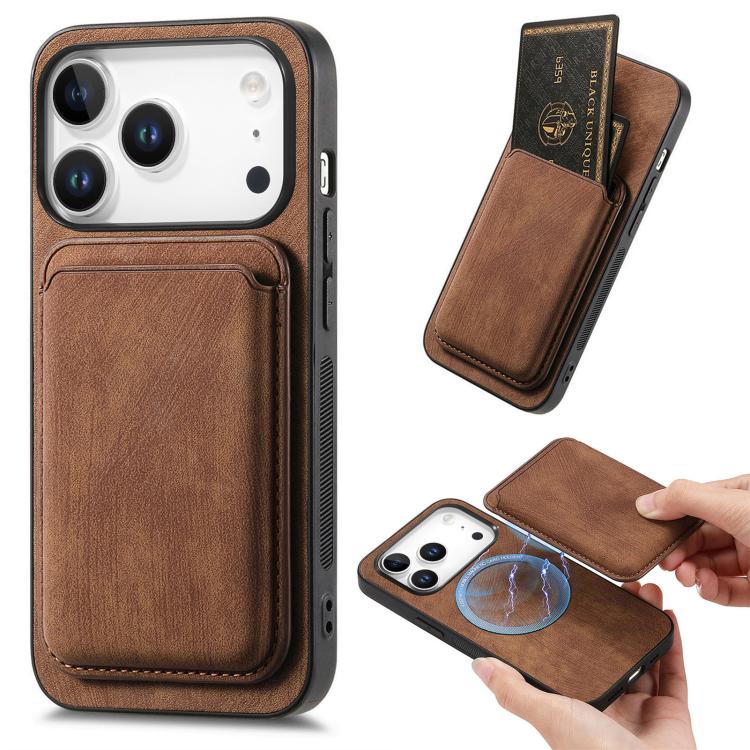 Retro Leather Card Bag Magnetic Phone Case, For iPhone 17e / 16e, For iPhone 17 Pro Max, For iPhone 17 Pro, For iPhone 17, For iPhone Air, For iPhone 16 Pro Max, For iPhone 16 Pro, For iPhone 16 Plus