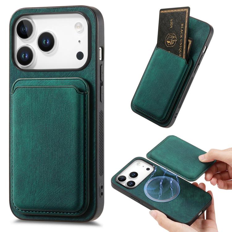 Retro Leather Card Bag Magnetic Phone Case, For iPhone 17e / 16e, For iPhone 17 Pro Max, For iPhone 17 Pro, For iPhone 17, For iPhone Air, For iPhone 16 Pro Max, For iPhone 16 Pro, For iPhone 16 Plus