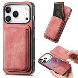 Retro Leather Card Bag Magnetic Phone Case, For iPhone 17e / 16e, For iPhone 17 Pro Max, For iPhone 17 Pro, For iPhone 17, For iPhone Air, For iPhone 16 Pro Max, For iPhone 16 Pro, For iPhone 16 Plus