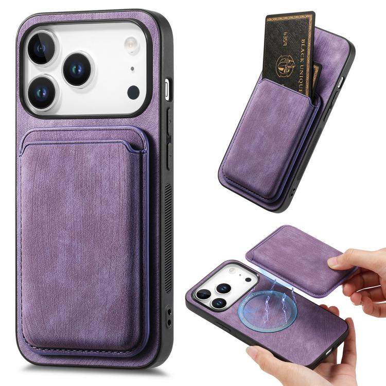Retro Leather Card Bag Magnetic Phone Case, For iPhone 17e / 16e, For iPhone 17 Pro Max, For iPhone 17 Pro, For iPhone 17, For iPhone Air, For iPhone 16 Pro Max, For iPhone 16 Pro, For iPhone 16 Plus