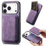 Retro Leather Card Bag Magnetic Phone Case, For iPhone 17e / 16e, For iPhone 17 Pro Max, For iPhone 17 Pro, For iPhone 17, For iPhone Air, For iPhone 16 Pro Max, For iPhone 16 Pro, For iPhone 16 Plus