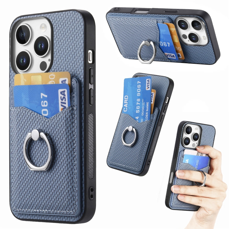 Carbon Fiber Card Wallet Ring Phone Case, For iPhone 17 Pro Max, For iPhone 17 Pro, For iPhone 17, For iPhone Air, For iPhone 16 Pro Max, For iPhone 16 Pro, For iPhone 16 Plus, For iPhone 16