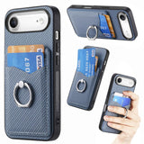 Carbon Fiber Card Wallet Ring Phone Case, For iPhone 17 Pro Max, For iPhone 17 Pro, For iPhone 17, For iPhone Air, For iPhone 16 Pro Max, For iPhone 16 Pro, For iPhone 16 Plus, For iPhone 16