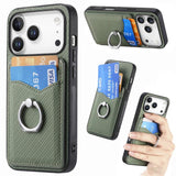 Carbon Fiber Card Wallet Ring Phone Case, For iPhone 17 Pro Max, For iPhone 17 Pro, For iPhone 17, For iPhone Air, For iPhone 16 Pro Max, For iPhone 16 Pro, For iPhone 16 Plus, For iPhone 16