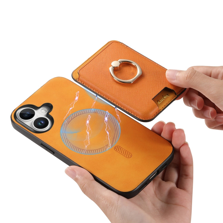 Retro Cross Leather Card Bag MagSafe Phone Case, For iPhone 16 Plus, For iPhone 16, For iPhone 15 Pro Max, For iPhone 15 Pro, For iPhone 15 Plus, For iPhone 15