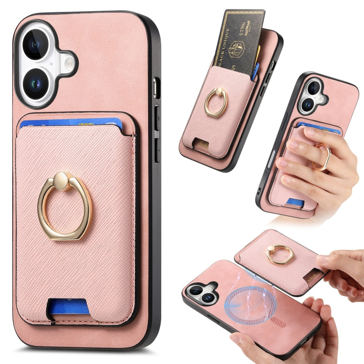 Retro Cross Leather Card Bag MagSafe Phone Case, For iPhone 16 Plus, For iPhone 16, For iPhone 15 Pro Max, For iPhone 15 Pro, For iPhone 15 Plus, For iPhone 15
