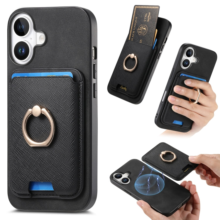 Retro Cross Leather Card Bag MagSafe Phone Case, For iPhone 16 Plus, For iPhone 16, For iPhone 15 Pro Max, For iPhone 15 Pro, For iPhone 15 Plus, For iPhone 15