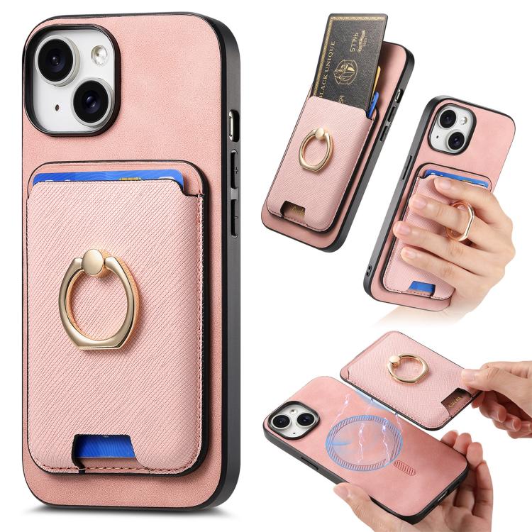 Retro Cross Leather Card Bag MagSafe Phone Case, For iPhone 16 Plus, For iPhone 16, For iPhone 15 Pro Max, For iPhone 15 Pro, For iPhone 15 Plus, For iPhone 15
