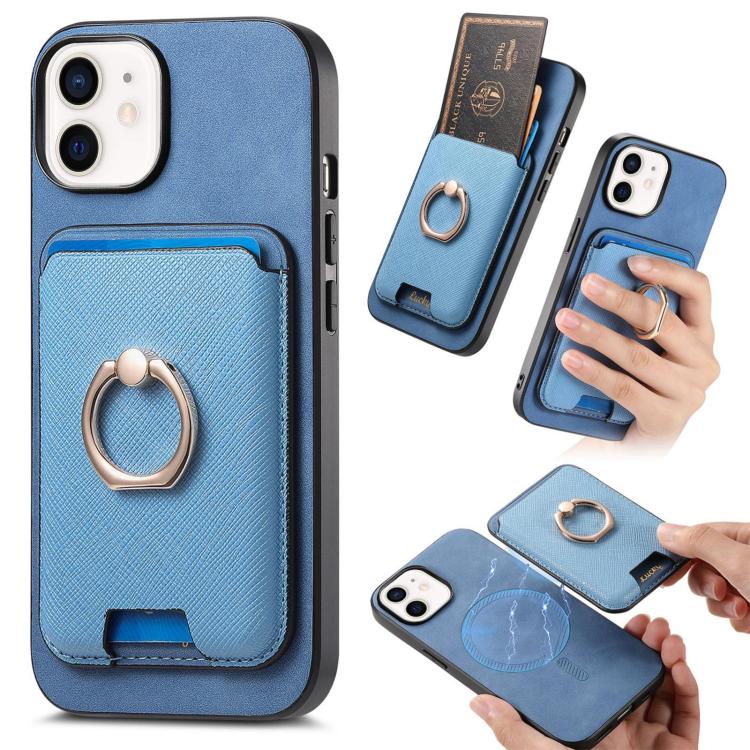 Retro Cross Leather Card Bag MagSafe Phone Case, For iPhone 13, For iPhone 12, For iPhone 12 Pro Max, For iPhone 12 Pro, For iPhone 11 Pro Max, For iPhone 11