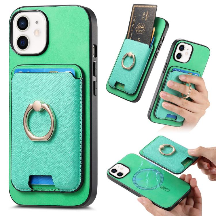 Retro Cross Leather Card Bag MagSafe Phone Case, For iPhone 13, For iPhone 12, For iPhone 12 Pro Max, For iPhone 12 Pro, For iPhone 11 Pro Max, For iPhone 11