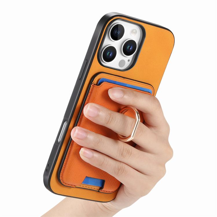 Retro Cross Leather Card Bag MagSafe Phone Case, For iPhone 11 Pro