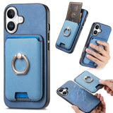 Retro Cross Leather Card Bag MagSafe Phone Case, For iPhone 17 Pro Max, For iPhone 17 Pro, For iPhone 17, For iPhone Air, For iPhone 16 Pro Max, For iPhone 16 Pro