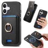 Retro Cross Leather Card Bag MagSafe Phone Case, For iPhone 17 Pro Max, For iPhone 17 Pro, For iPhone 17, For iPhone Air, For iPhone 16 Pro Max, For iPhone 16 Pro