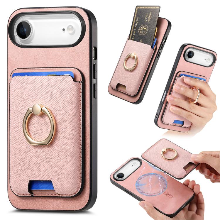 Retro Cross Leather Card Bag MagSafe Phone Case, For iPhone 17 Pro Max, For iPhone 17 Pro, For iPhone 17, For iPhone Air, For iPhone 16 Pro Max, For iPhone 16 Pro