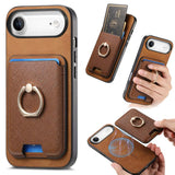 Retro Cross Leather Card Bag MagSafe Phone Case, For iPhone 17 Pro Max, For iPhone 17 Pro, For iPhone 17, For iPhone Air, For iPhone 16 Pro Max, For iPhone 16 Pro