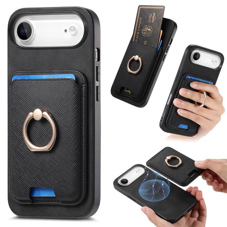 Retro Cross Leather Card Bag MagSafe Phone Case, For iPhone 17 Pro Max, For iPhone 17 Pro, For iPhone 17, For iPhone Air, For iPhone 16 Pro Max, For iPhone 16 Pro