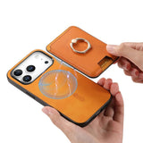 Retro Cross Leather Card Bag MagSafe Phone Case, For iPhone 17 Pro Max, For iPhone 17 Pro, For iPhone 17, For iPhone Air, For iPhone 16 Pro Max, For iPhone 16 Pro