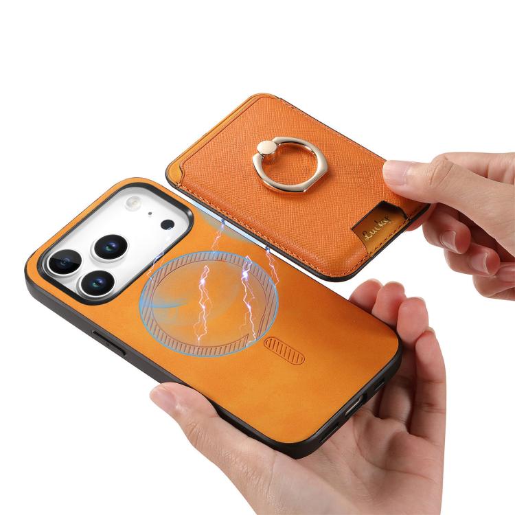 Retro Cross Leather Card Bag MagSafe Phone Case, For iPhone 17 Pro Max, For iPhone 17 Pro, For iPhone 17, For iPhone Air, For iPhone 16 Pro Max, For iPhone 16 Pro