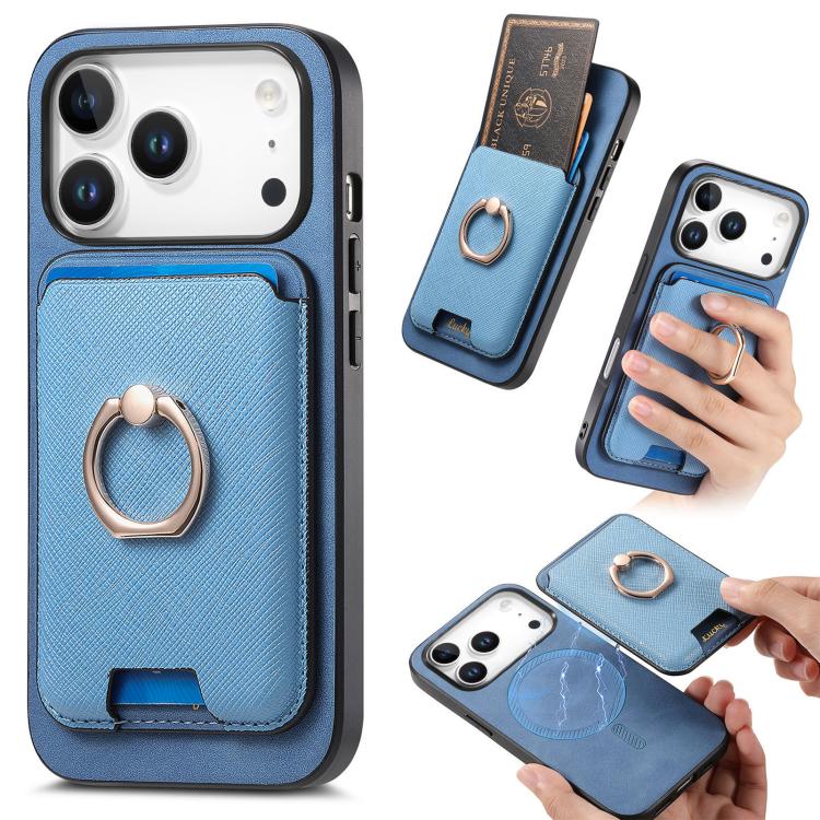 Retro Cross Leather Card Bag MagSafe Phone Case, For iPhone 17 Pro Max, For iPhone 17 Pro, For iPhone 17, For iPhone Air, For iPhone 16 Pro Max, For iPhone 16 Pro