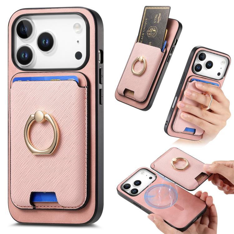Retro Cross Leather Card Bag MagSafe Phone Case, For iPhone 17 Pro Max, For iPhone 17 Pro, For iPhone 17, For iPhone Air, For iPhone 16 Pro Max, For iPhone 16 Pro