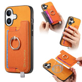 Retro Magsafe Cross Leather Ring Holder Card Bag Phone Case, For iPhone 17, For iPhone Air, For iPhone 16 Pro Max, For iPhone 16 Pro, For iPhone 16 Plus, For iPhone 16