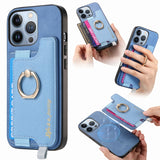 Retro Magsafe Cross Leather Ring Holder Card Bag Phone Case, For iPhone 17, For iPhone Air, For iPhone 16 Pro Max, For iPhone 16 Pro, For iPhone 16 Plus, For iPhone 16