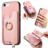 Retro Magsafe Cross Leather Ring Holder Card Bag Phone Case, For iPhone 14 Pro, For iPhone 14 Pro Max, For iPhone 7 / 8 / SE 2022, For iPhone 13 Pro Max, For iPhone 13 Pro, For iPhone 13