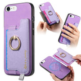 Retro Magsafe Cross Leather Ring Holder Card Bag Phone Case, For iPhone 14 Pro, For iPhone 14 Pro Max, For iPhone 7 / 8 / SE 2022, For iPhone 13 Pro Max, For iPhone 13 Pro, For iPhone 13
