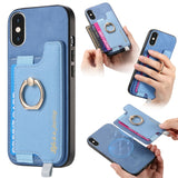 Retro Magsafe Cross Leather Ring Holder Card Bag Phone Case, For iPhone 12 / 12 Pro, For iPhone 12 Pro Max, For iPhone 11 Pro Max, For iPhone 11, For iPhone 11 Pro, For iPhone X / XS