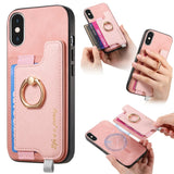 Retro Magsafe Cross Leather Ring Holder Card Bag Phone Case, For iPhone 12 / 12 Pro, For iPhone 12 Pro Max, For iPhone 11 Pro Max, For iPhone 11, For iPhone 11 Pro, For iPhone X / XS