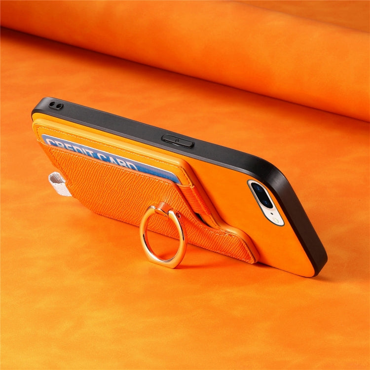 Retro Magsafe Cross Leather Ring Holder Card Bag Phone Case, For iPhone XR, For iPhone XS Max, For iPhone 7 Plus / 8 Plus