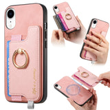 Retro Magsafe Cross Leather Ring Holder Card Bag Phone Case, For iPhone XR, For iPhone XS Max, For iPhone 7 Plus / 8 Plus