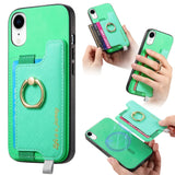 Retro Magsafe Cross Leather Ring Holder Card Bag Phone Case, For iPhone XR, For iPhone XS Max, For iPhone 7 Plus / 8 Plus