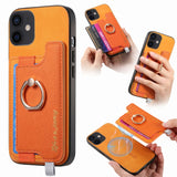 Retro Magsafe Cross Leather Ring Holder Card Bag Phone Case, For iPhone 12 / 12 Pro, For iPhone 12 Pro Max, For iPhone 11 Pro Max, For iPhone 11, For iPhone 11 Pro, For iPhone X / XS