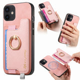 Retro Magsafe Cross Leather Ring Holder Card Bag Phone Case, For iPhone 12 / 12 Pro, For iPhone 12 Pro Max, For iPhone 11 Pro Max, For iPhone 11, For iPhone 11 Pro, For iPhone X / XS