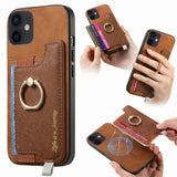 Retro Magsafe Cross Leather Ring Holder Card Bag Phone Case, For iPhone 12 / 12 Pro, For iPhone 12 Pro Max, For iPhone 11 Pro Max, For iPhone 11, For iPhone 11 Pro, For iPhone X / XS