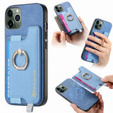 Retro Magsafe Cross Leather Ring Holder Card Bag Phone Case, For iPhone 12 / 12 Pro, For iPhone 12 Pro Max, For iPhone 11 Pro Max, For iPhone 11, For iPhone 11 Pro, For iPhone X / XS