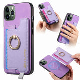 Retro Magsafe Cross Leather Ring Holder Card Bag Phone Case, For iPhone 12 / 12 Pro, For iPhone 12 Pro Max, For iPhone 11 Pro Max, For iPhone 11, For iPhone 11 Pro, For iPhone X / XS