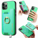 Retro Magsafe Cross Leather Ring Holder Card Bag Phone Case, For iPhone 12 / 12 Pro, For iPhone 12 Pro Max, For iPhone 11 Pro Max, For iPhone 11, For iPhone 11 Pro, For iPhone X / XS