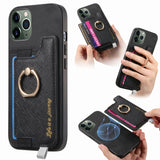Retro Magsafe Cross Leather Ring Holder Card Bag Phone Case, For iPhone 12 / 12 Pro, For iPhone 12 Pro Max, For iPhone 11 Pro Max, For iPhone 11, For iPhone 11 Pro, For iPhone X / XS
